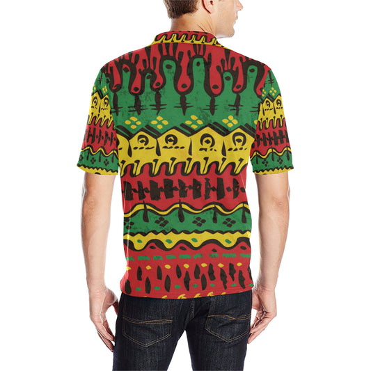Rasta Pattern Print Design A01 Men Polo Shirt