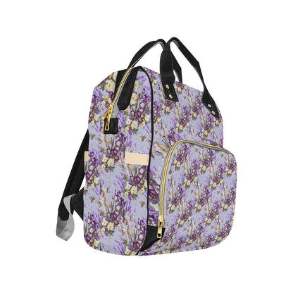 Iris Pattern Print Design IR07 Diaper Bag Backpack