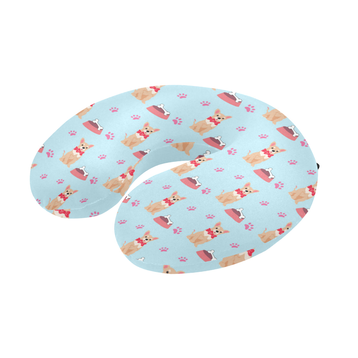 Chihuahua Pattern Print Design 05 U-Shaped Travel Neck Pillow