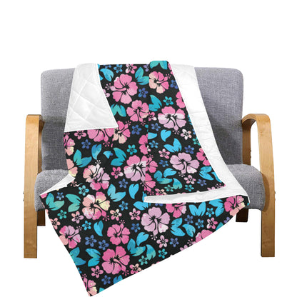 Pink Hibiscus Hawaiian Flower Premium Quilt
