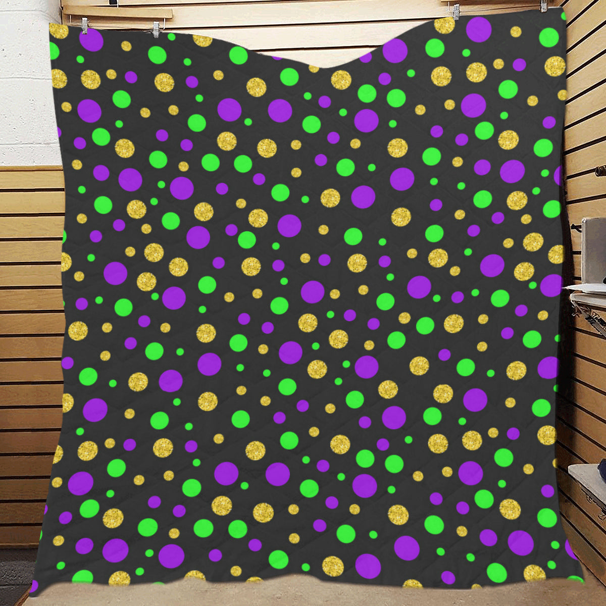 Mardi Gras Pattern Print Design 07 Premium Quilt