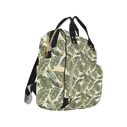 Banana Leaf Pattern Print Design BL08 Diaper Bag Backpack