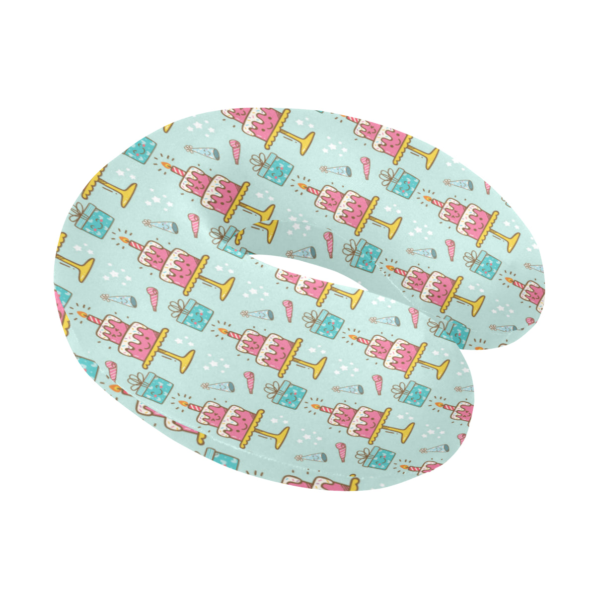 Cake Pattern Print Design 06 U-Shaped Travel Neck Pillow