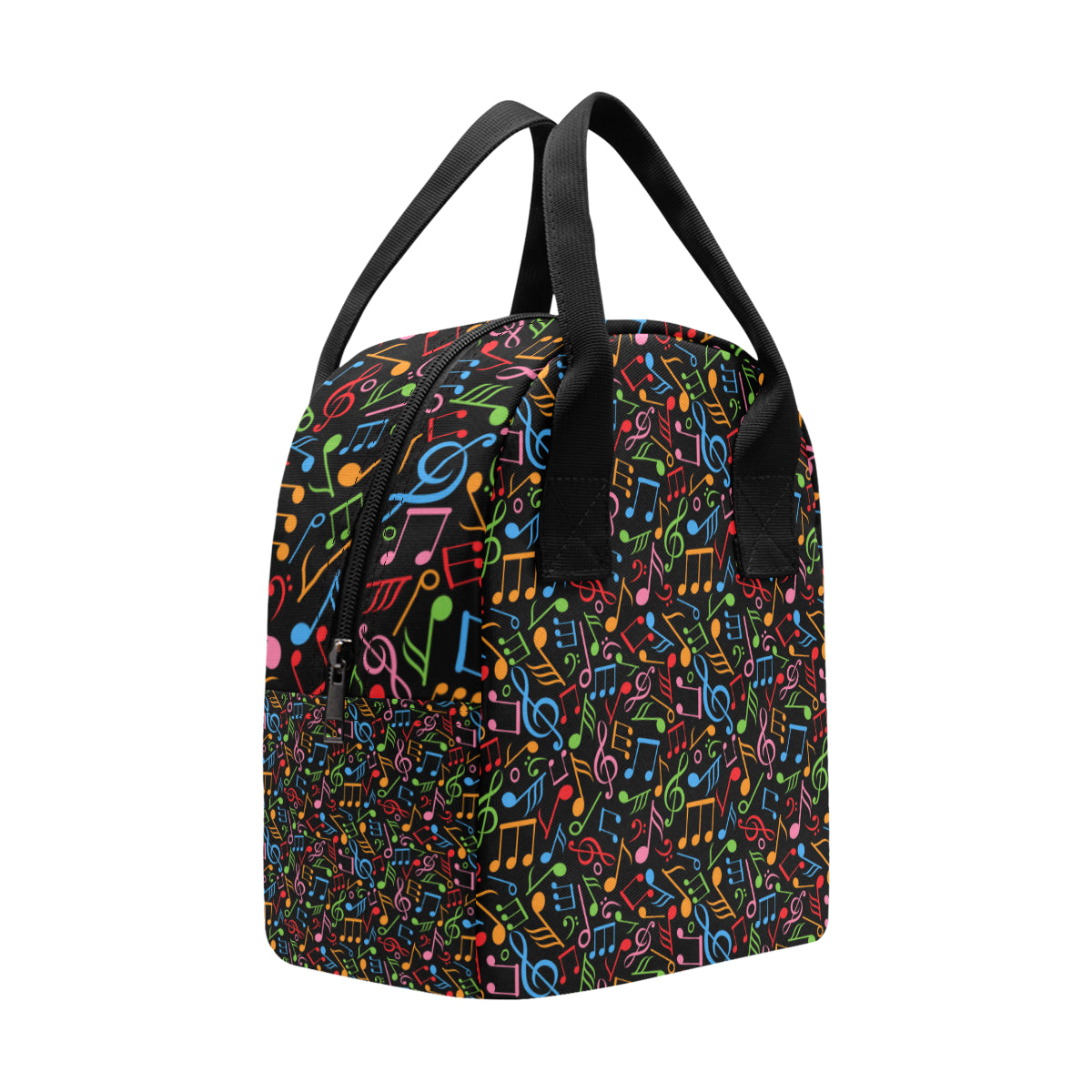 Music Note Colorful Themed Print Insulated Lunch Bag