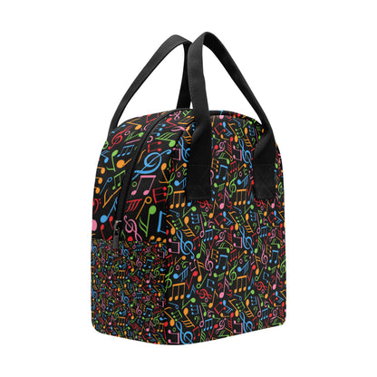 Music Note Colorful Themed Print Insulated Lunch Bag