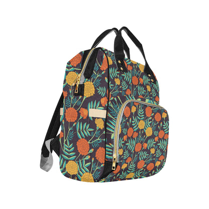 Marigold Pattern Print Design MR01 Diaper Bag Backpack