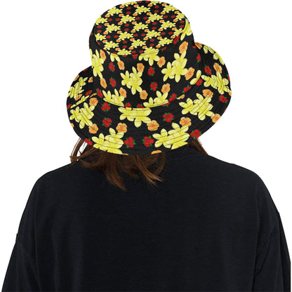 Yellow Plumeria Pattern Print Design PM04 Unisex Bucket Hat