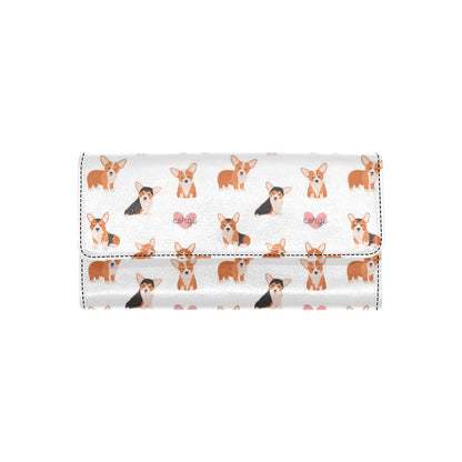 Cardigan Welsh Corgis Pattern Print Design 02 Women's Trifold Wallet