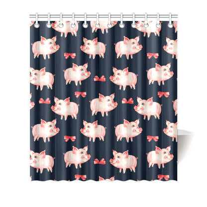 Pig Cute Pattern Print Design 02 Shower Curtain