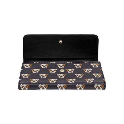 Bulldogs Pattern Print Design 03 Women's Trifold Wallet