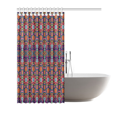 Ethnic Flower Style Print Pattern Shower Curtain