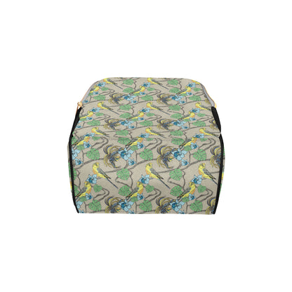 Parakeet Pattern Print Design A02 Diaper Bag Backpack