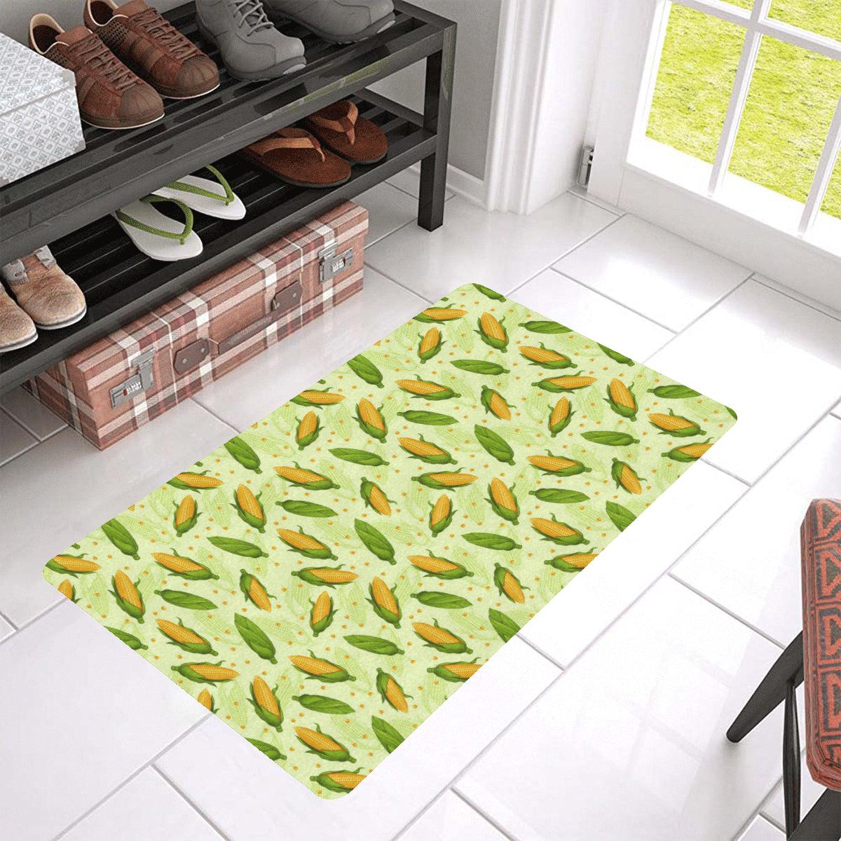 Agricultural Fresh Corn cob Print Pattern Rubber Doormat