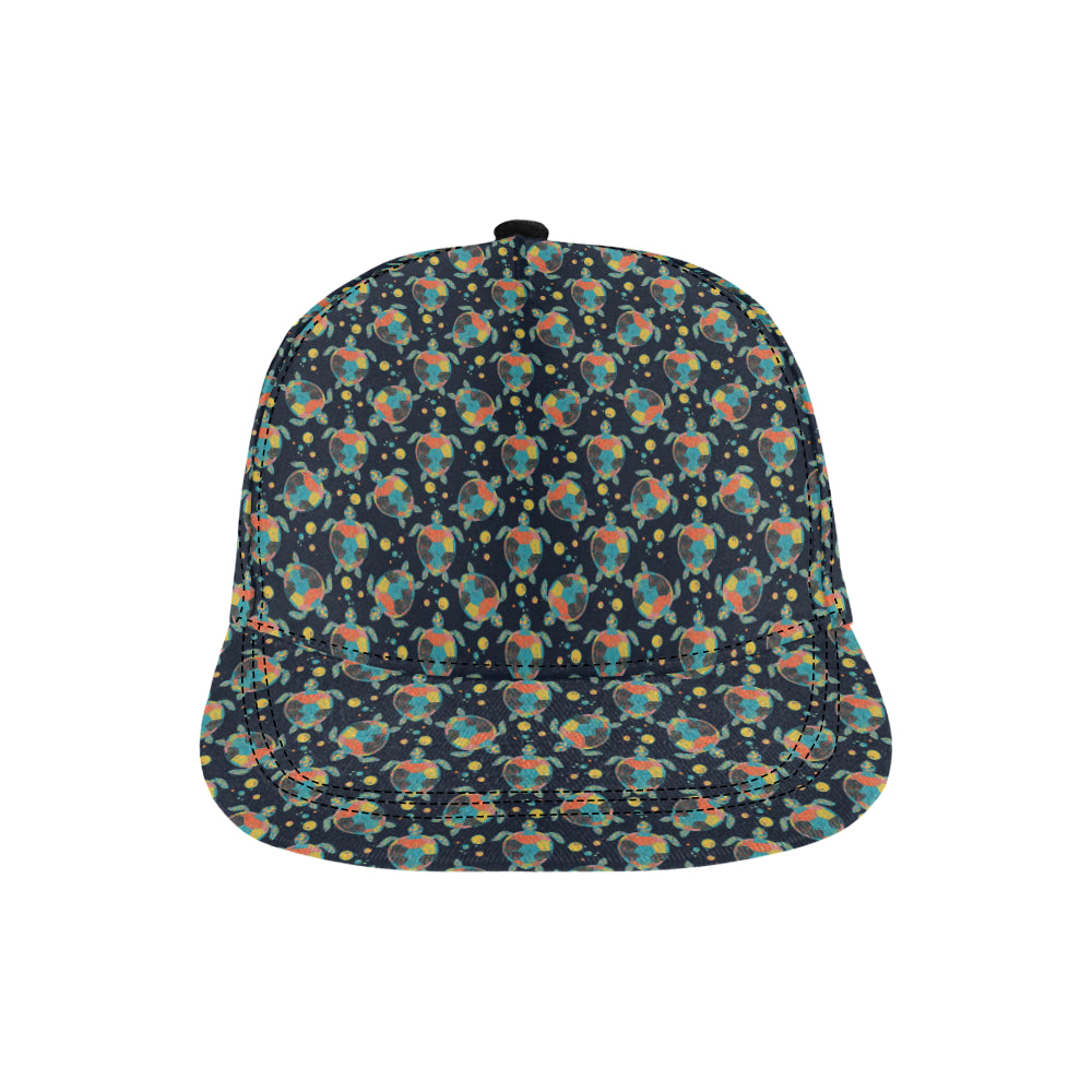 Sea Turtle Colorful with bubble Print Snapback Cap