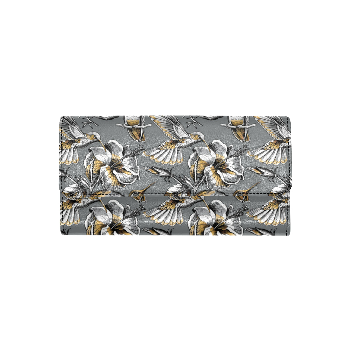 Hummingbird Pattern Print Design 02 Women's Trifold Wallet