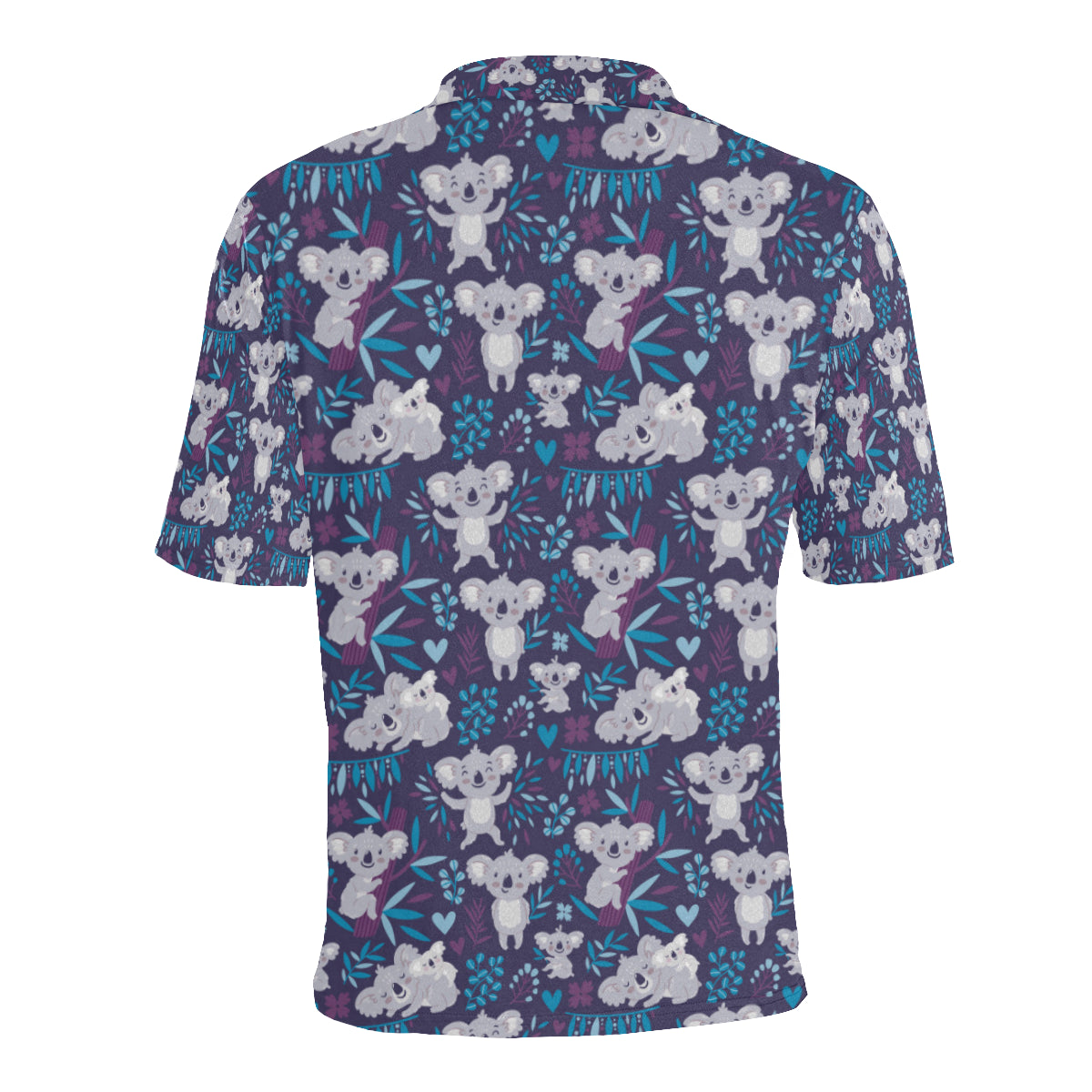 Koala Cute Themed Design Print Men Polo Shirt