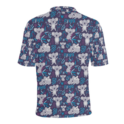 Koala Cute Themed Design Print Men Polo Shirt