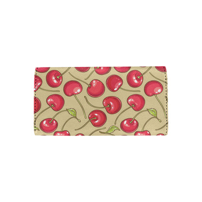 Cherry Pattern Print Design CH05 Women's Trifold Wallet