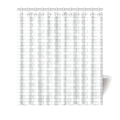 Brick White Pattern Print Design 03 Shower Curtain