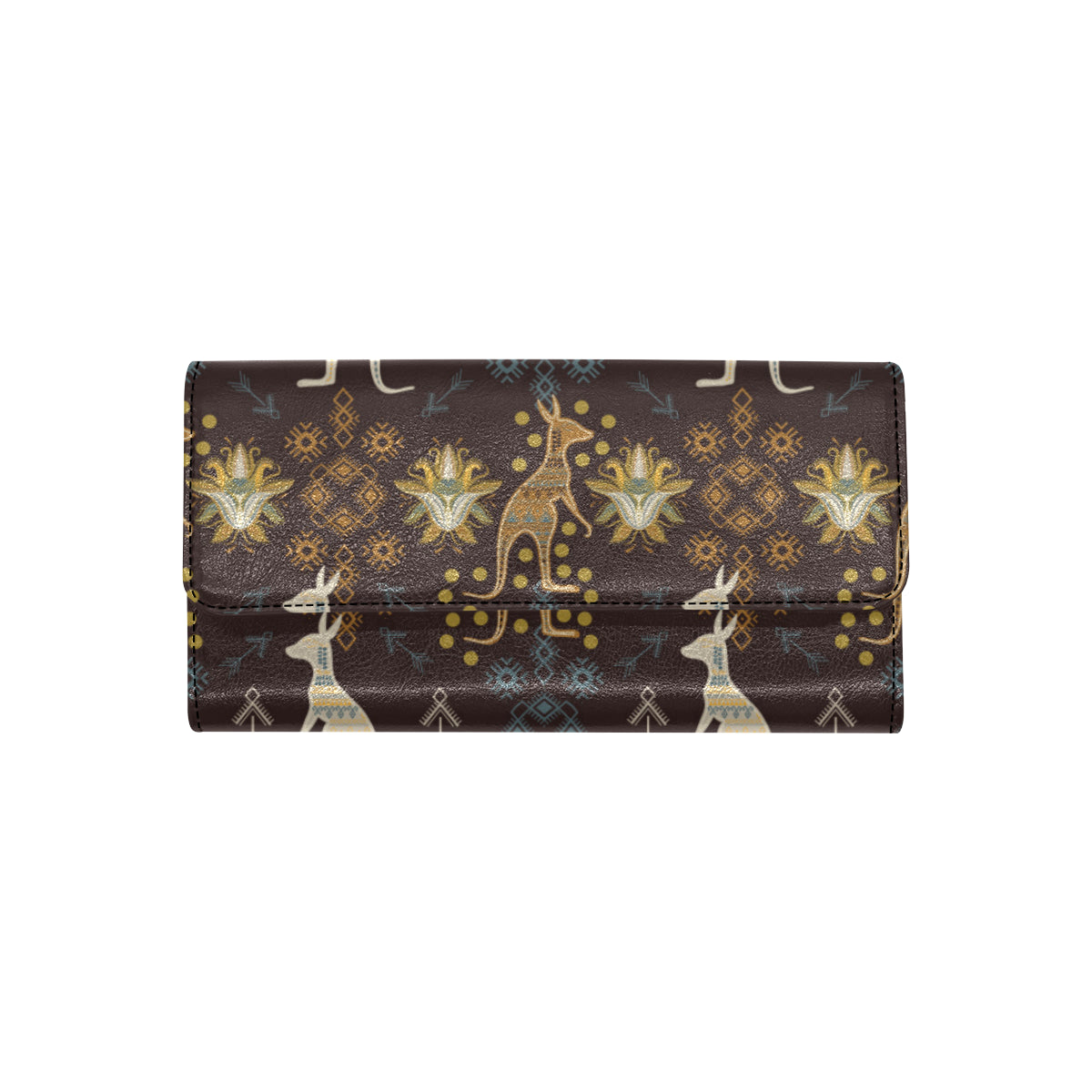 Kangaroos Pattern Print Design 03 Women's Trifold Wallet