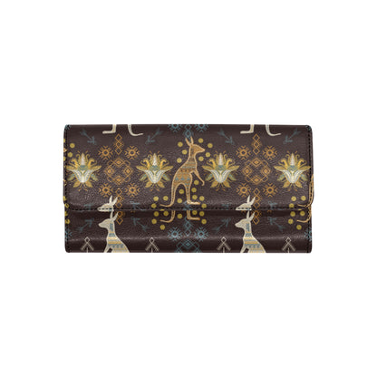 Kangaroos Pattern Print Design 03 Women's Trifold Wallet