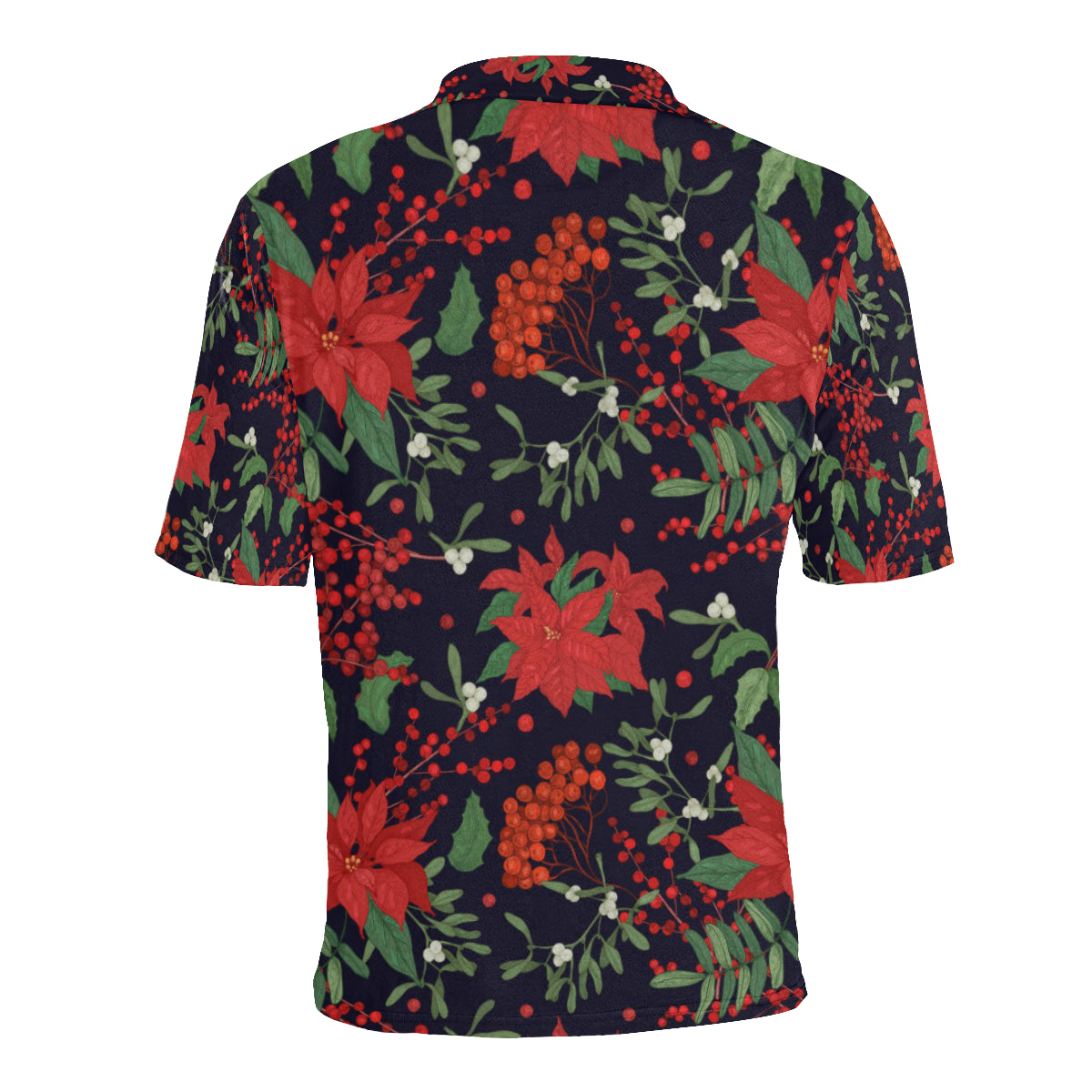 Poinsettia Pattern Print Design POT02 Men Polo Shirt