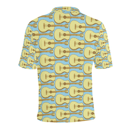 Acoustic Guitar Pattern Print Design 03 Men Polo Shirt