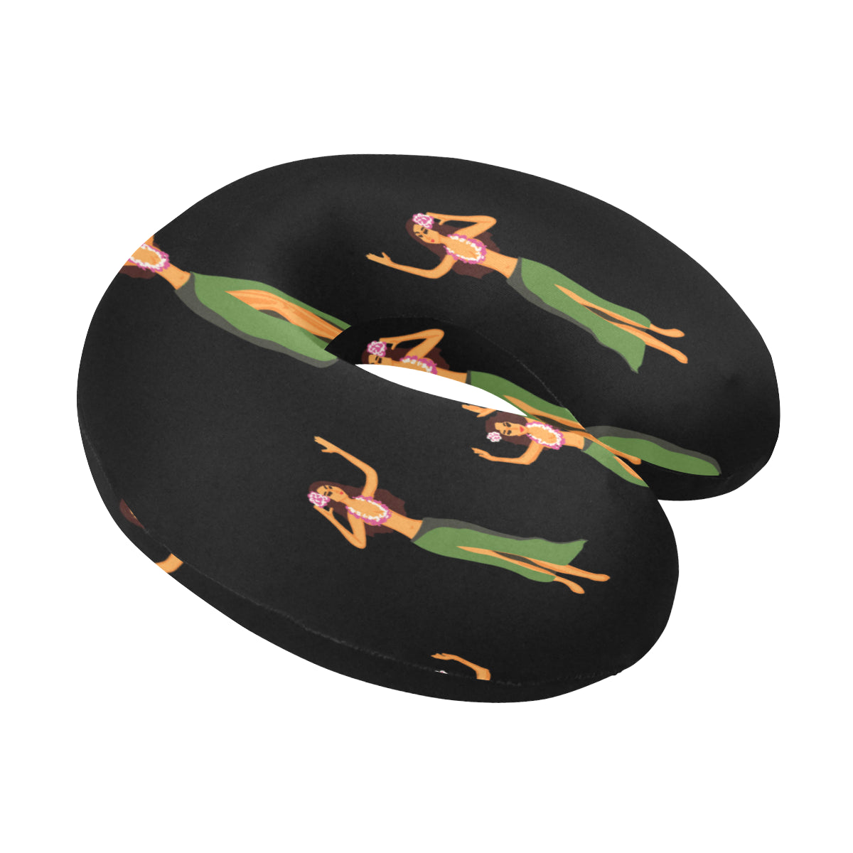 Hula Dancers Girl Pattern Print Design 01 U-Shaped Travel Neck Pillow