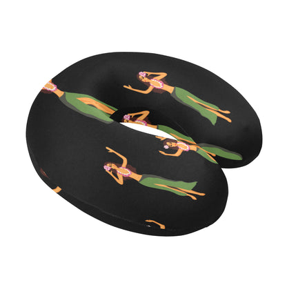 Hula Dancers Girl Pattern Print Design 01 U-Shaped Travel Neck Pillow