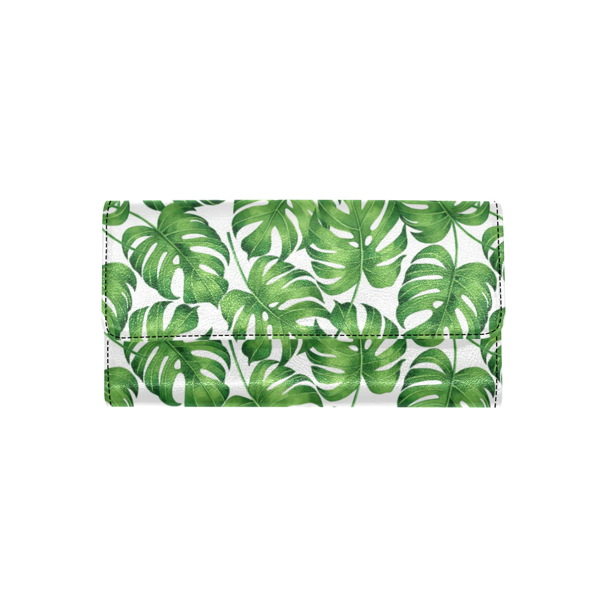 Palm Leaves Pattern Print Design PL08 Women's Trifold Wallet