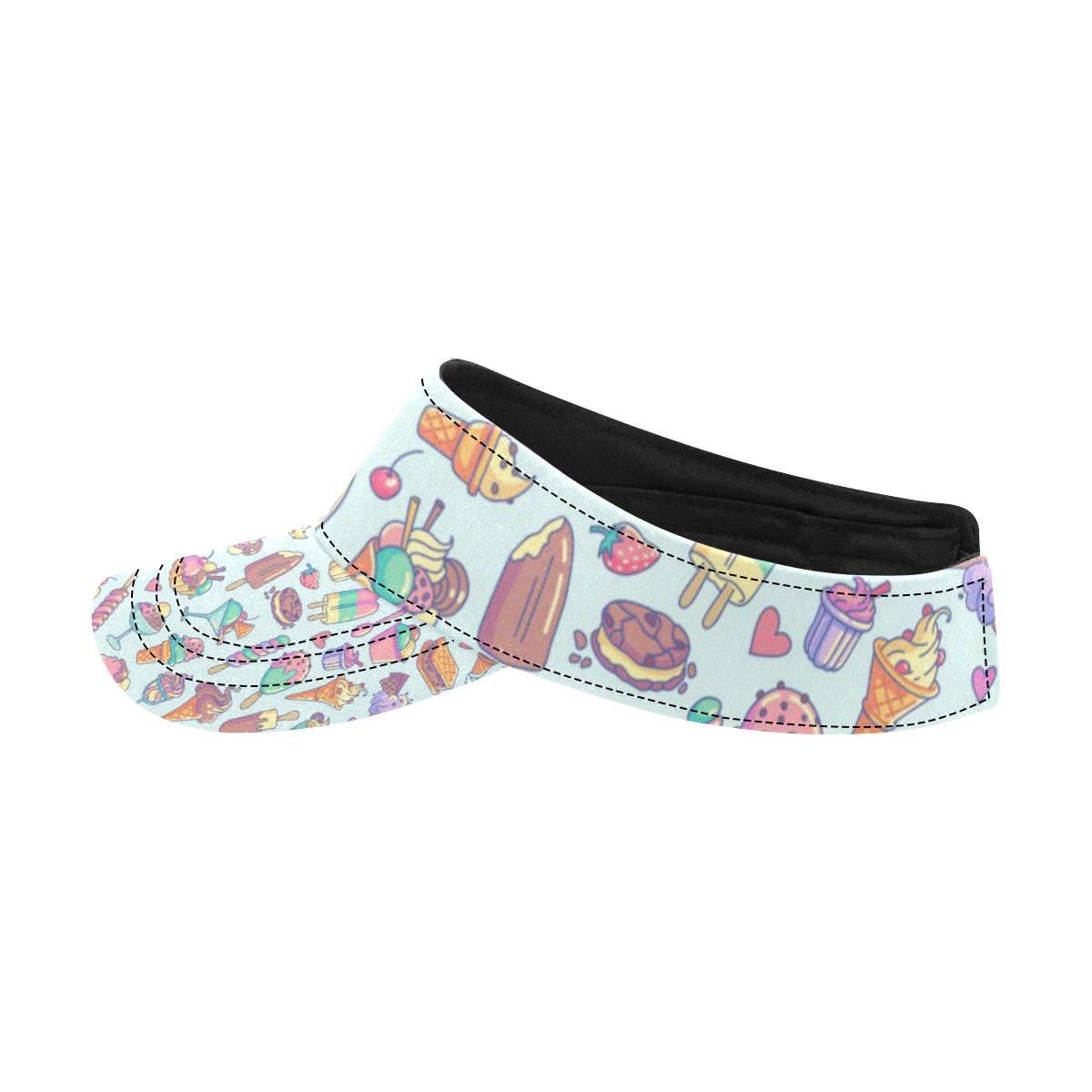 Ice Cream Pattern Print Design IC02 Unisex Sun Visor