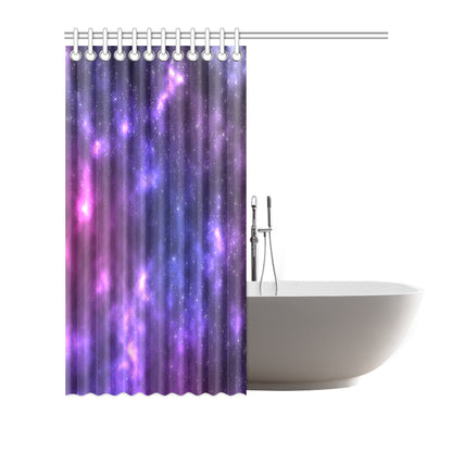 Celestial Purple Blue Galaxy Shower Curtain