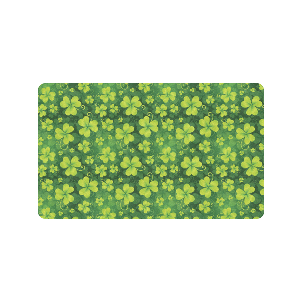 Shamrock Clover Print Rubber Doormat