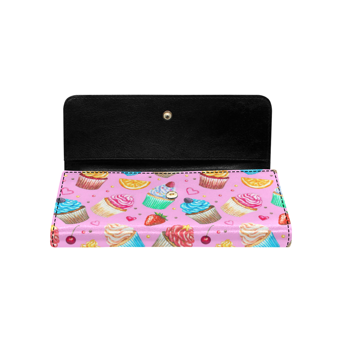 Cupcake Pattern Print Design CP05 Women's Trifold Wallet
