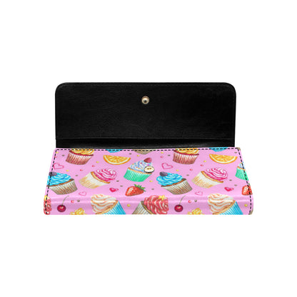 Cupcake Pattern Print Design CP05 Women's Trifold Wallet