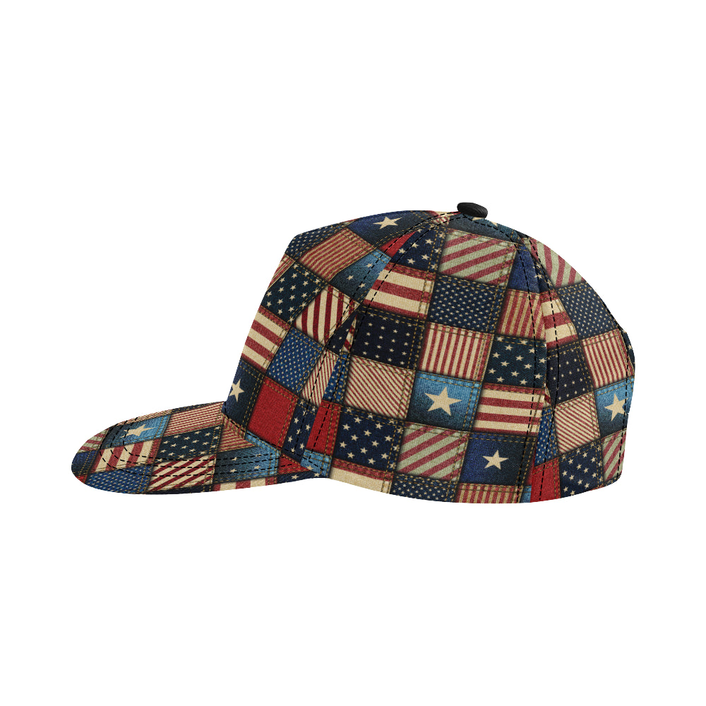 American flag Patchwork Design Snapback Cap