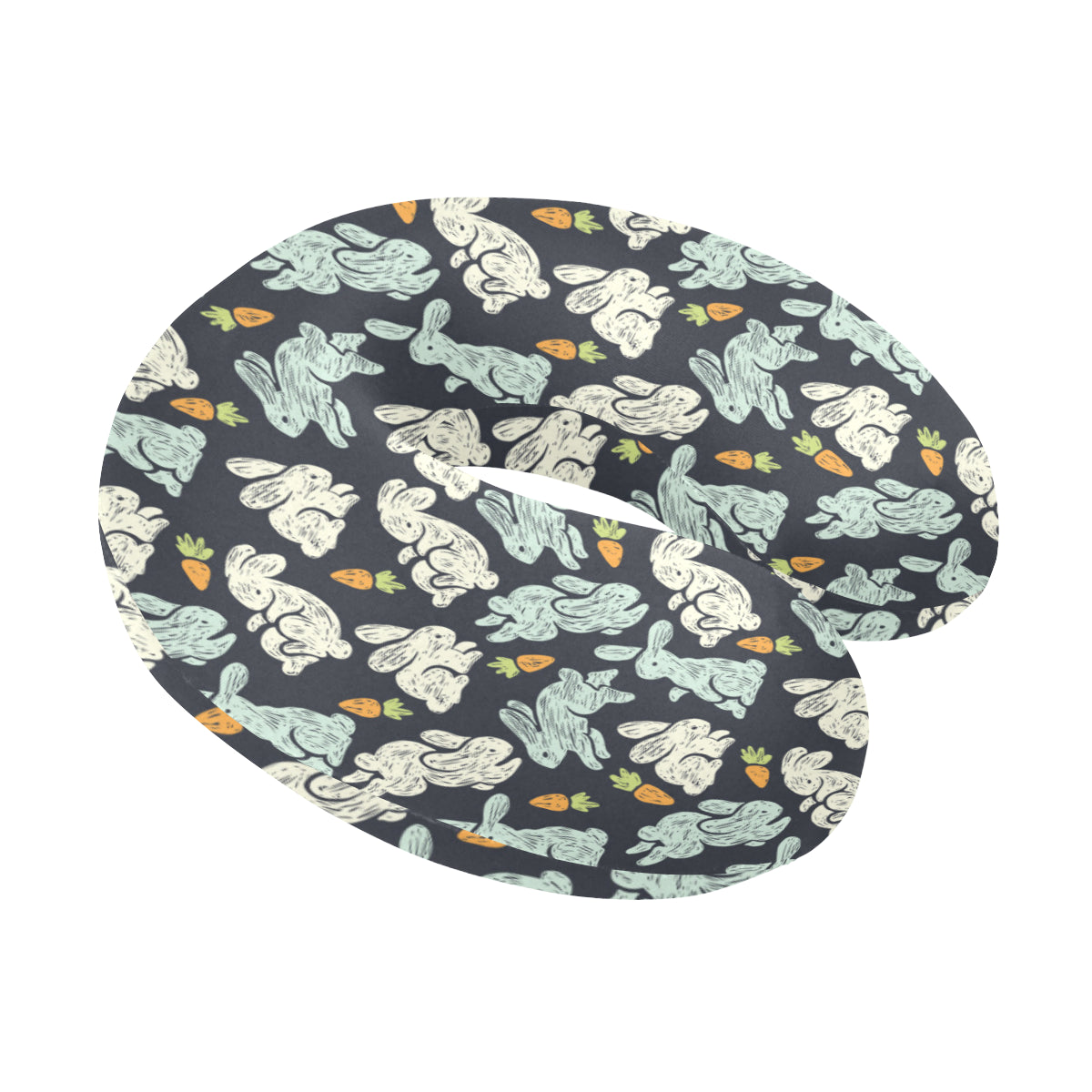 Bunny Pattern Print Design 04 U-Shaped Travel Neck Pillow