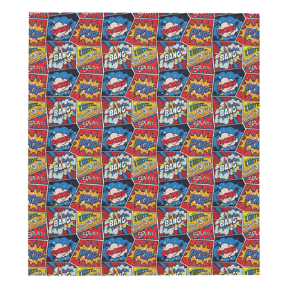 Comic Book Pattern Print Design 03 Premium Quilt