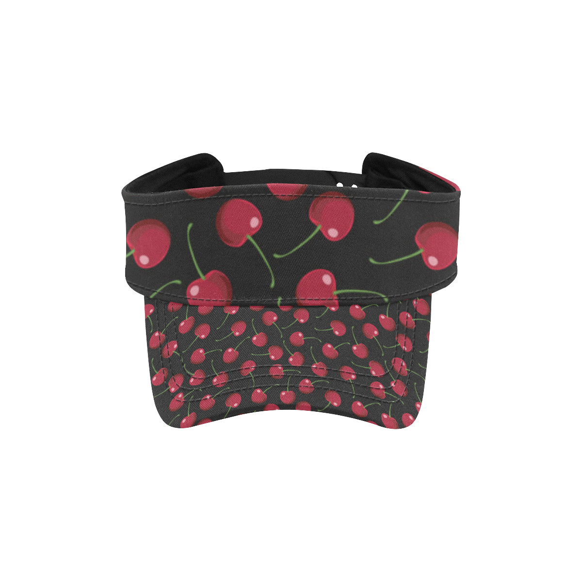 Cherry Black Background Unisex Sun Visor