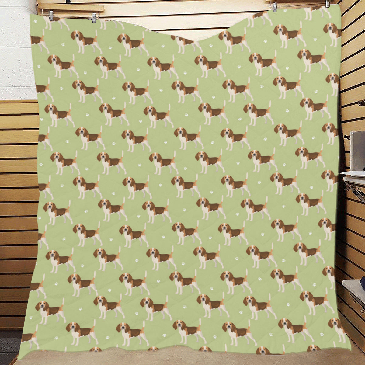 Beagle Pattern Print Design 07 Premium Quilt