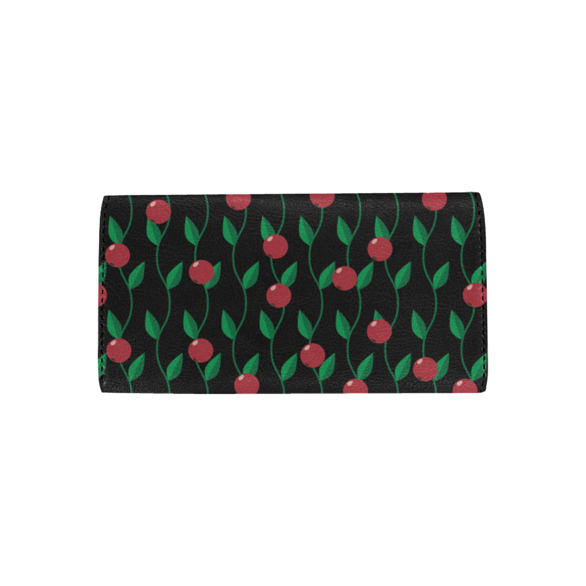 Cranberry Pattern Print Design CB01 Women's Trifold Wallet