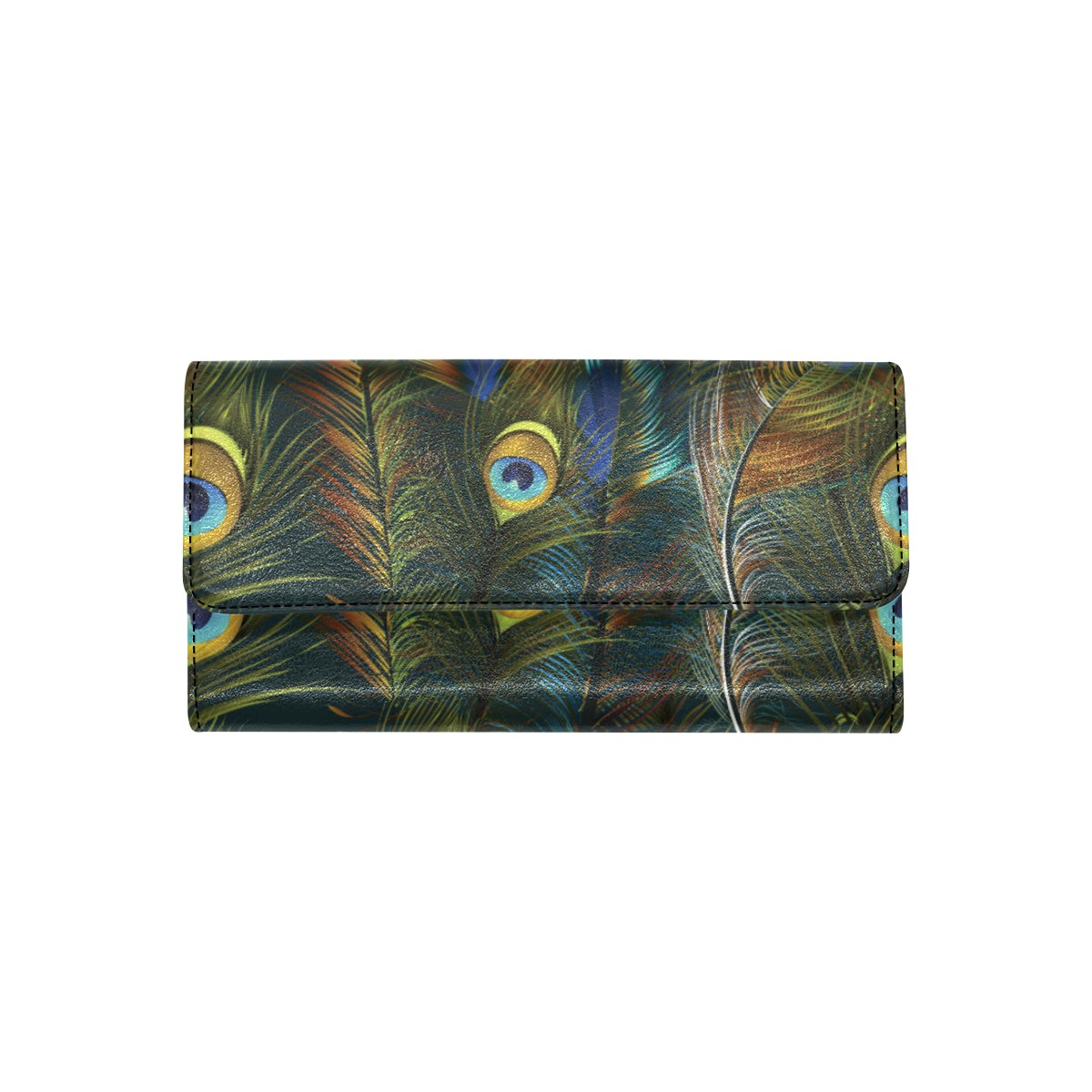 Peacock Feather Pattern Print Design A03 Women's Trifold Wallet