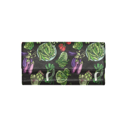 Lettuce Pattern Print Design 01 Women's Trifold Wallet