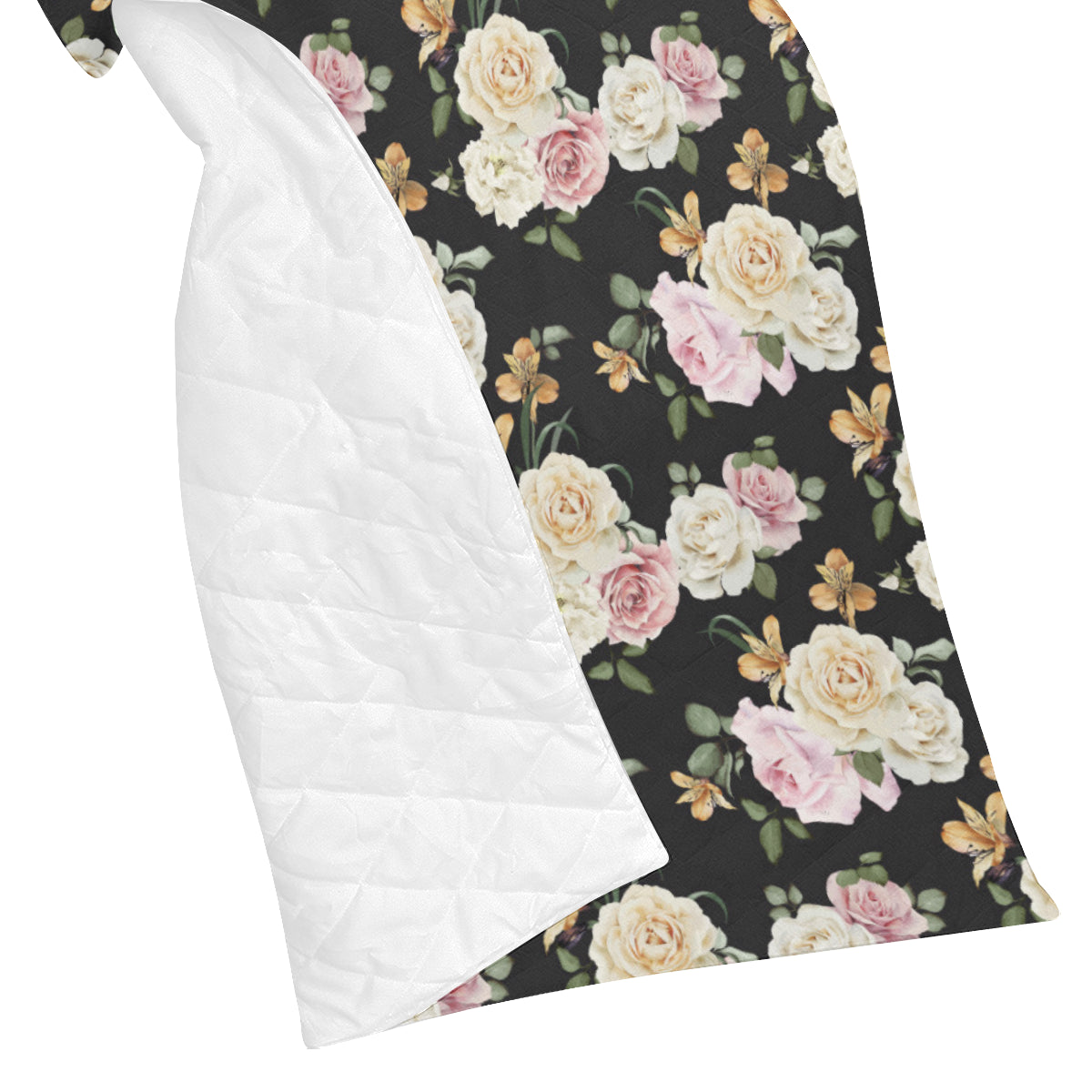 Rose Pattern Print Design A01 Premium Quilt
