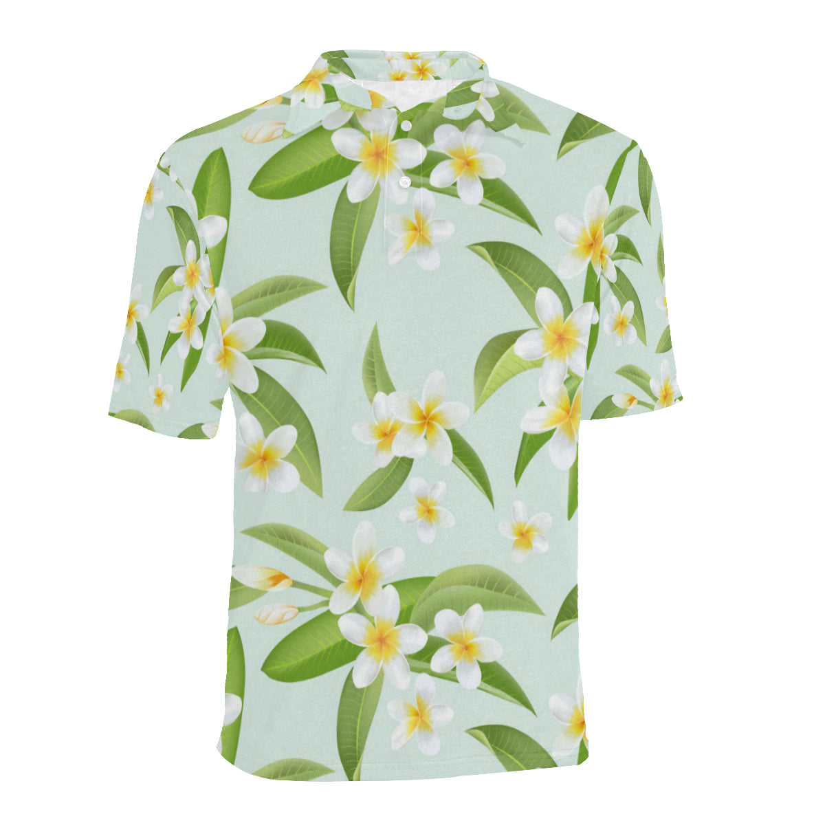 Yellow Plumeria Pattern Print Design PM024 Men Polo Shirt