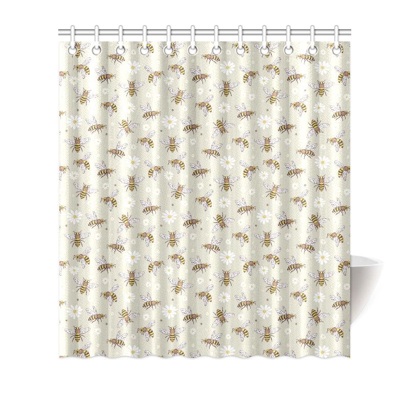 Bee Pattern Print Design 03 Shower Curtain