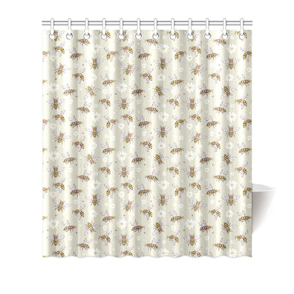 Bee Pattern Print Design 03 Shower Curtain