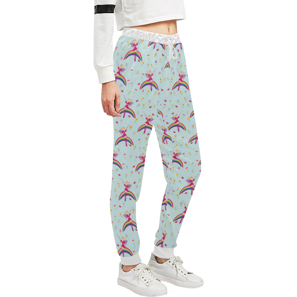 Fairy with Rainbow Print Pattern Unisex Sweatpants