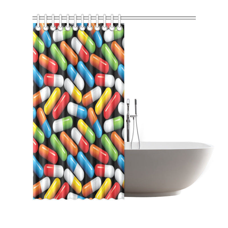 Pill Pattern Print Design A02 Shower Curtain