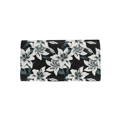 Lily Pattern Print Design 03 Women's Trifold Wallet